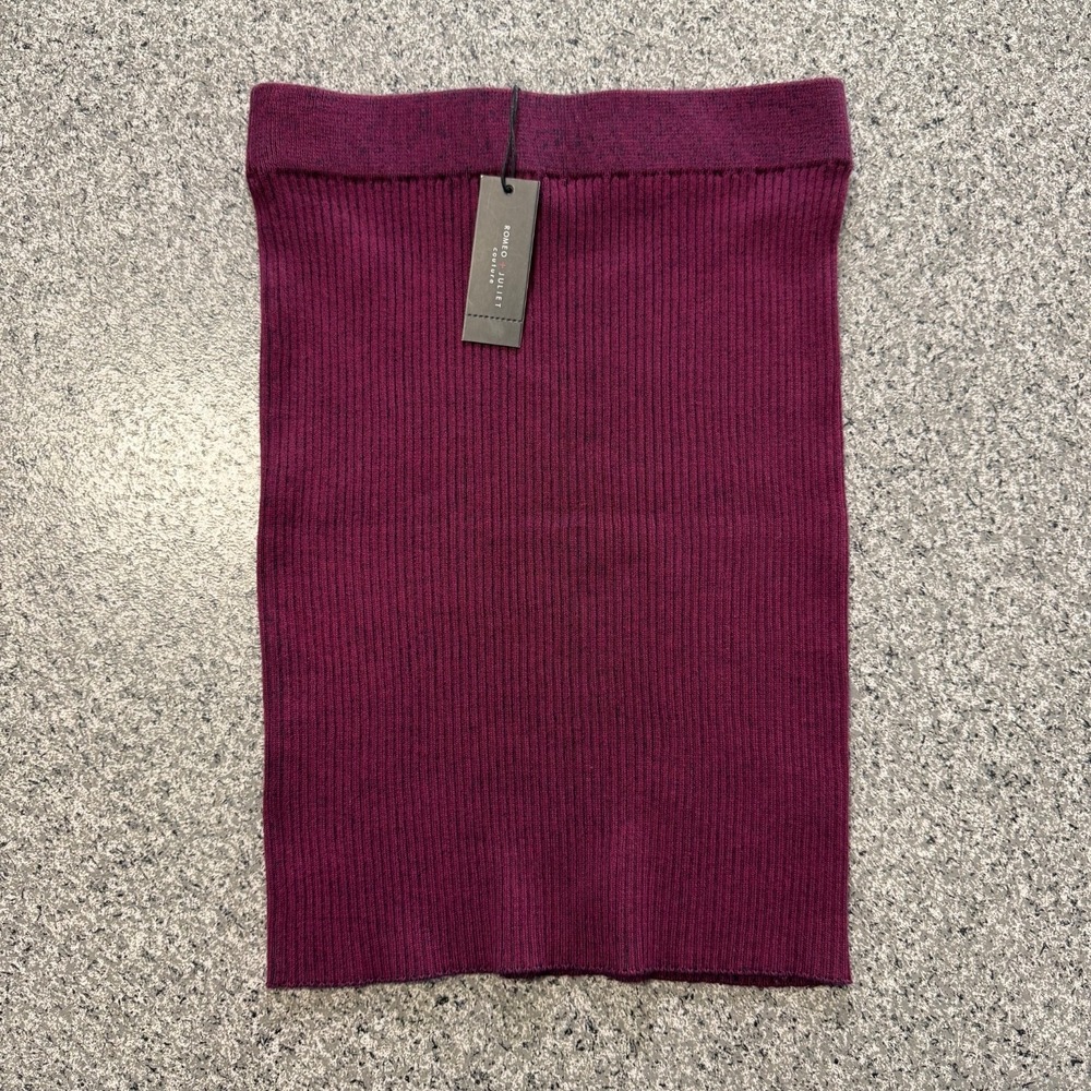 Romeo & Juliet Couture Skirt Womens M Pencil High Rise Burgundy 19" Length